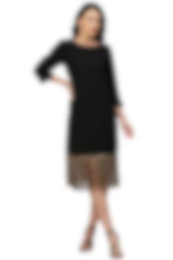 Black Rayon Summer Dress by ECHKE at Pernia's Pop Up Shop