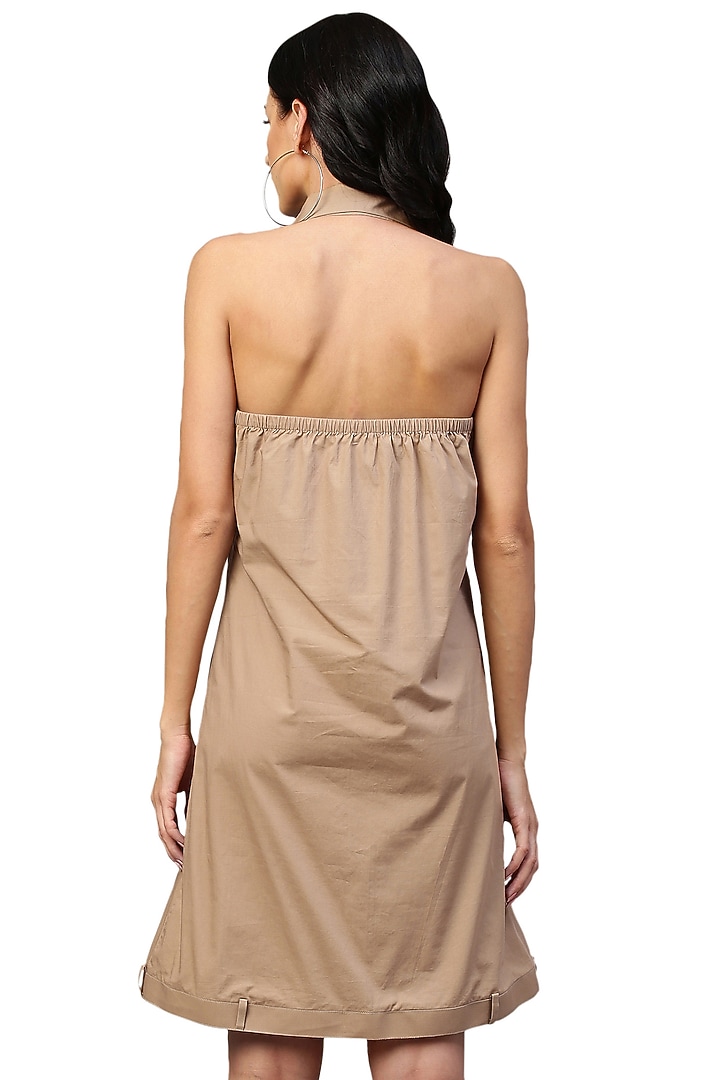 Khaki Poplin Summer Dress by ECHKE at Pernia's Pop Up Shop
