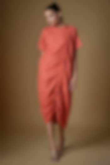 Coral Linen Dress by ECHKE at Pernia's Pop Up Shop