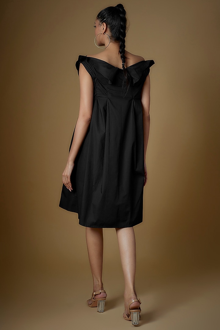 Black Cotton Blend Summer Dress by ECHKE at Pernia's Pop Up Shop