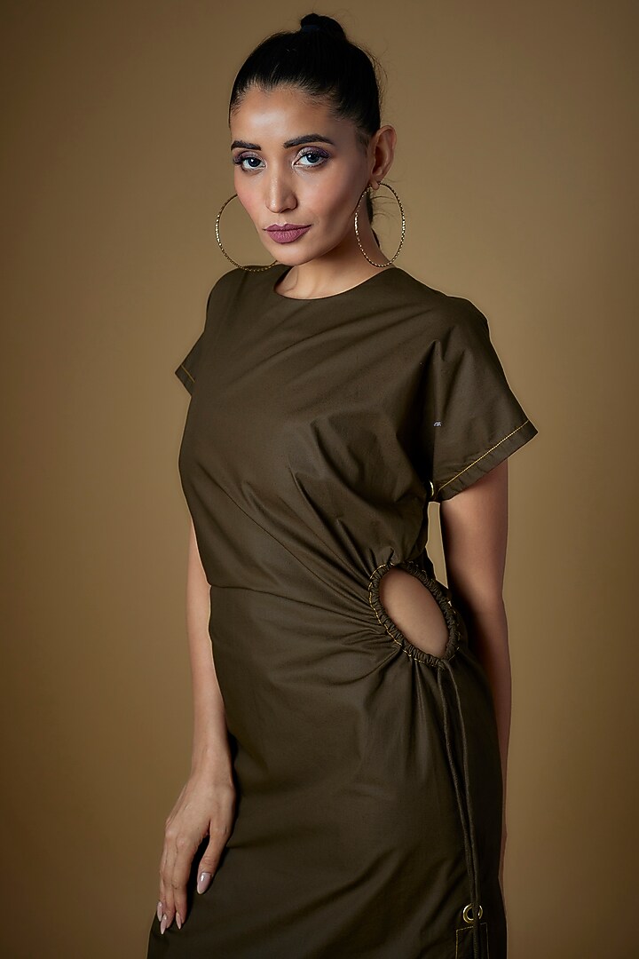 Brown Cotton Blend Maxi Summer Dress by ECHKE at Pernia's Pop Up Shop