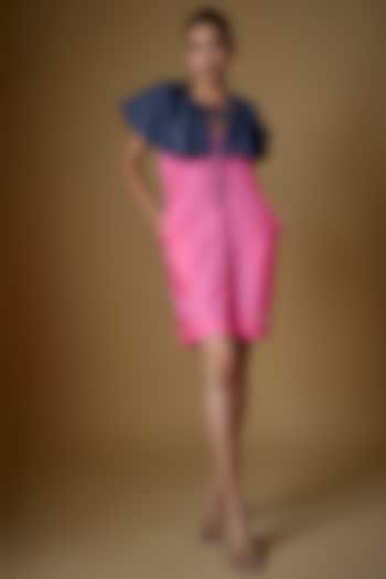 Pink & Denim Cotton Blend Dress by ECHKE