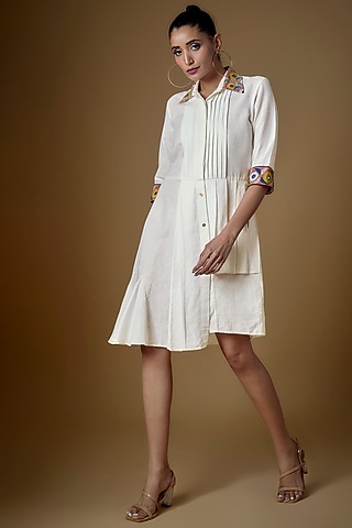 White Linen Shirt Dress by ECHKE
