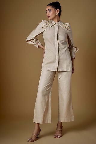 Ecru Linen Co-ord Set by ECHKE