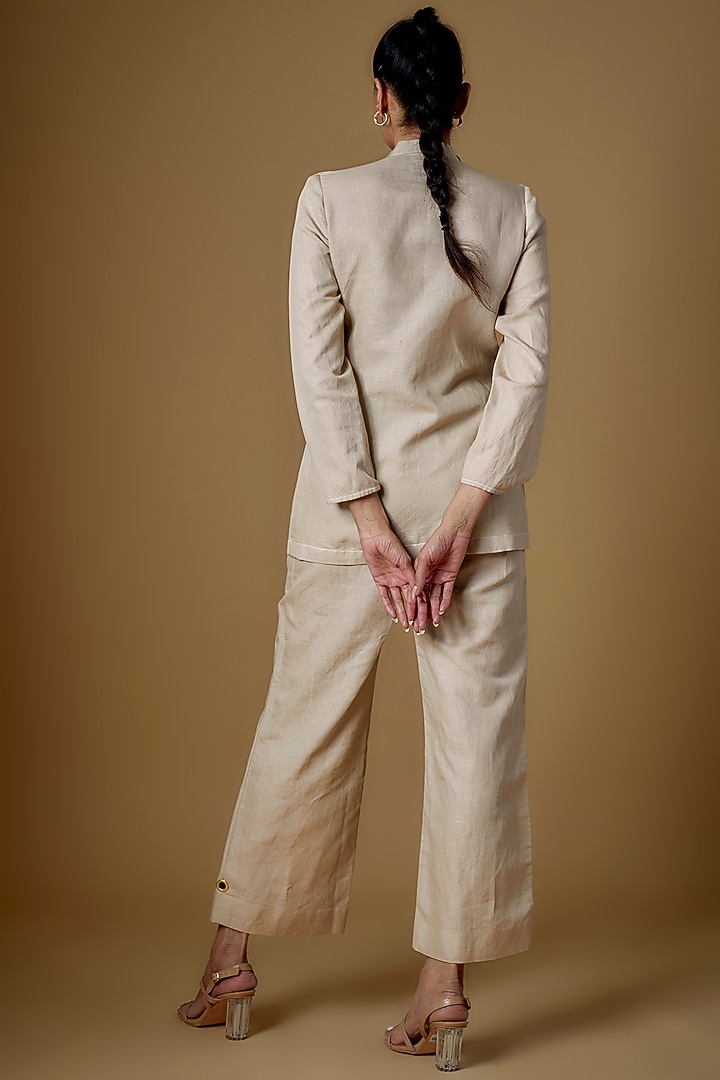Ecru Linen Co-ord Set by ECHKE at Pernia's Pop Up Shop