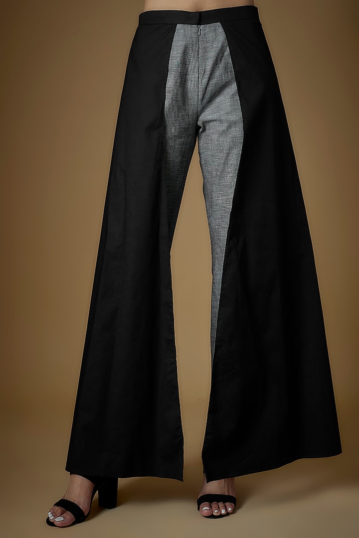 Black & Grey Cotton Blend Pant Set by ECHKE at Pernia's Pop Up Shop