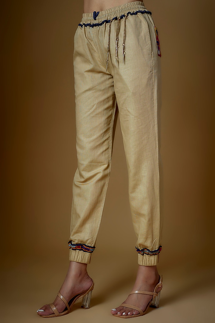 Khaki & Denim Linen Co-Ord Set by ECHKE at Pernia's Pop Up Shop