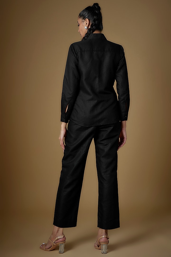 Black Linen Co-Ord Set by ECHKE at Pernia's Pop Up Shop