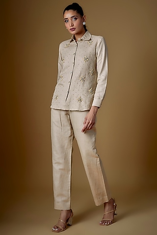 Ecru Linen Co-Ord Set by ECHKE
