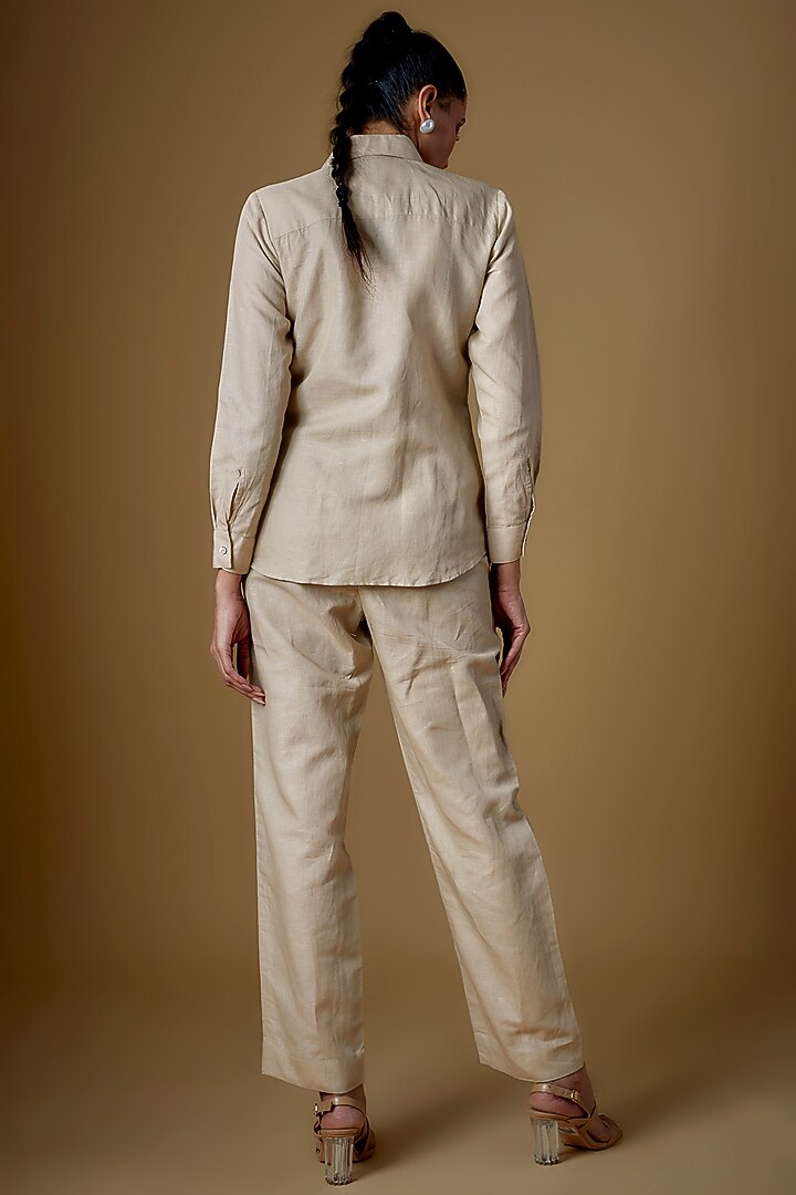 Ecru Linen Co-Ord Set by ECHKE at Pernia's Pop Up Shop