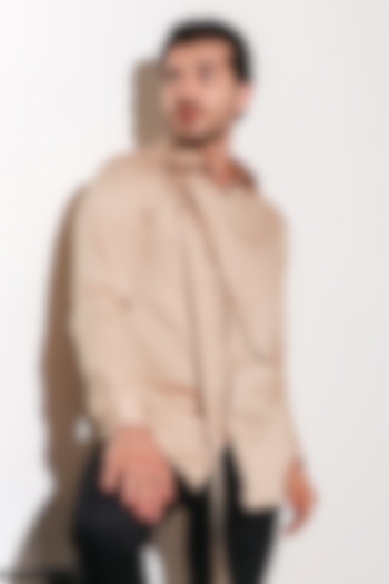 Beige Lycra Party Wear Shirt by ECHKE Men at Pernia's Pop Up Shop