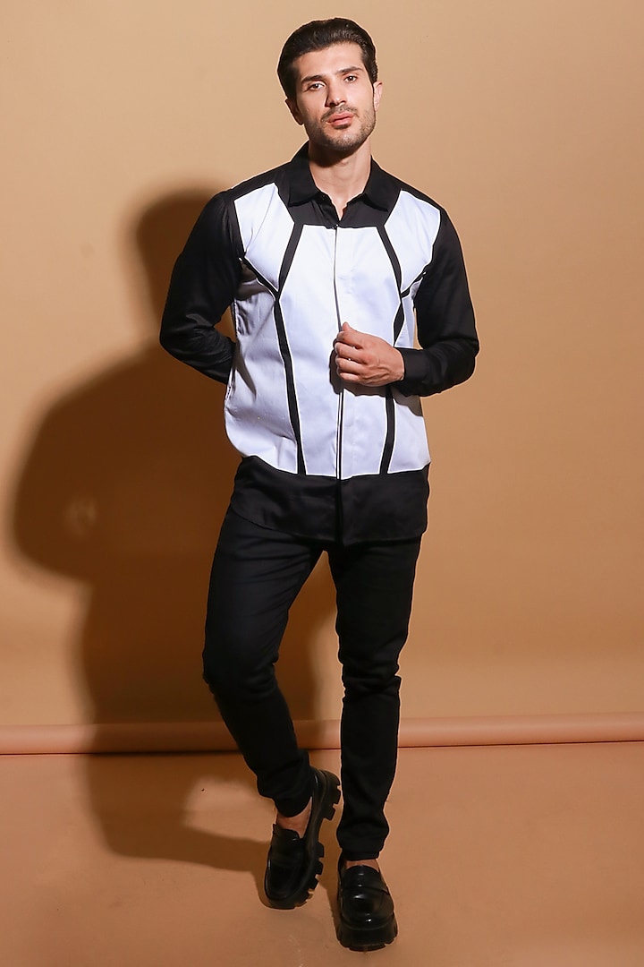 White Lycra Shirt by ECHKE Men at Pernia's Pop Up Shop