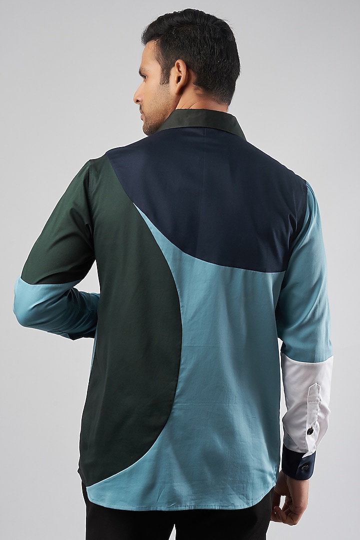 Multi-Colored Cotton Blend Party Wear Shirt by ECHKE Men at Pernia's Pop Up Shop