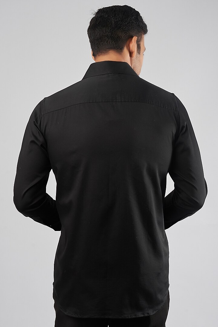 Charcoal Cotton Blend Party Wear Shirt by ECHKE Men at Pernia's Pop Up Shop