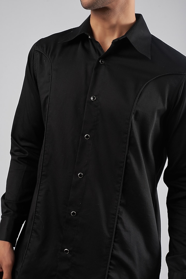 Charcoal Cotton Blend Party Wear Shirt by ECHKE Men at Pernia's Pop Up Shop