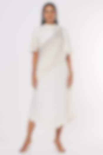 White Asymmetrical Jacket Dress by eclat by Prerika
