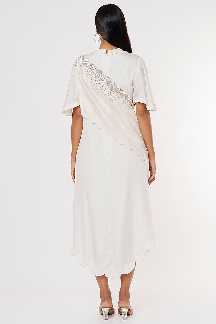 White Asymmetrical Jacket Vacation Dress by eclat by Prerika at Pernia's Pop Up Shop