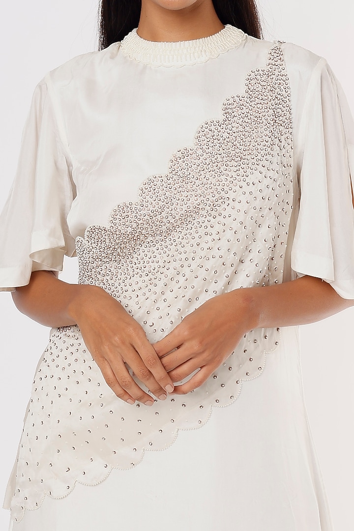 White Asymmetrical Jacket Vacation Dress by eclat by Prerika at Pernia's Pop Up Shop