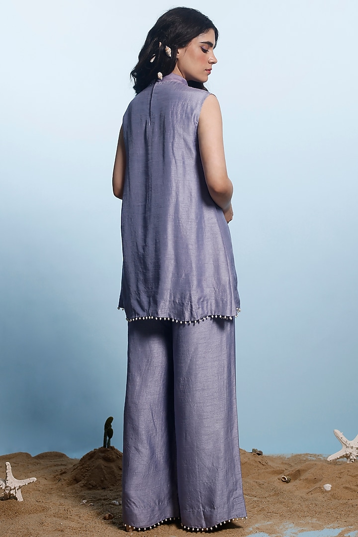 Lilac Mysore Silk Co-Ord Set by eclat by Prerika at Pernia's Pop Up Shop