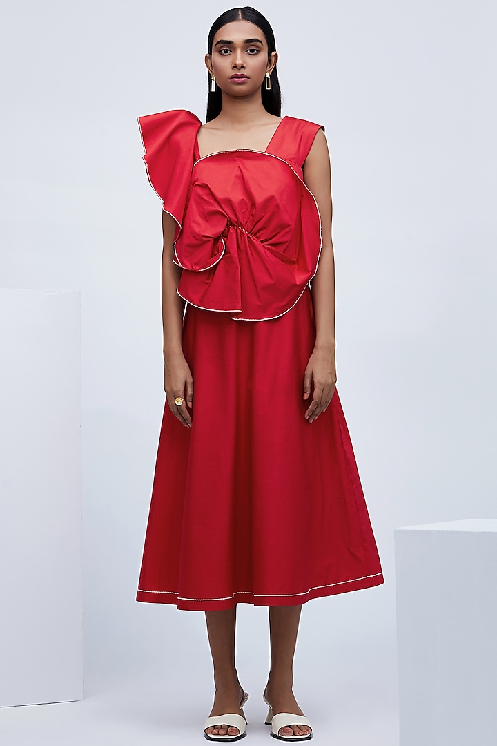 Red Knotted Back Dress by Echo