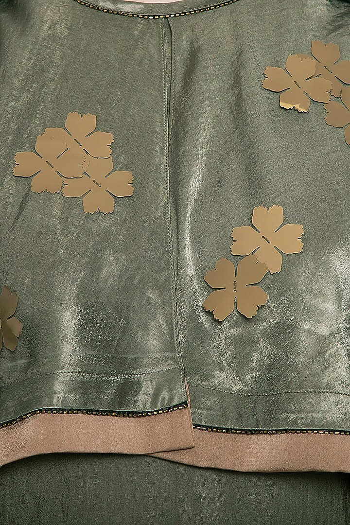 Green embellished cape top available only at Pernia's Pop Up Shop.