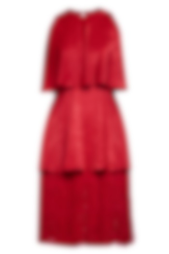 Red tiered tassels dress by ECHO