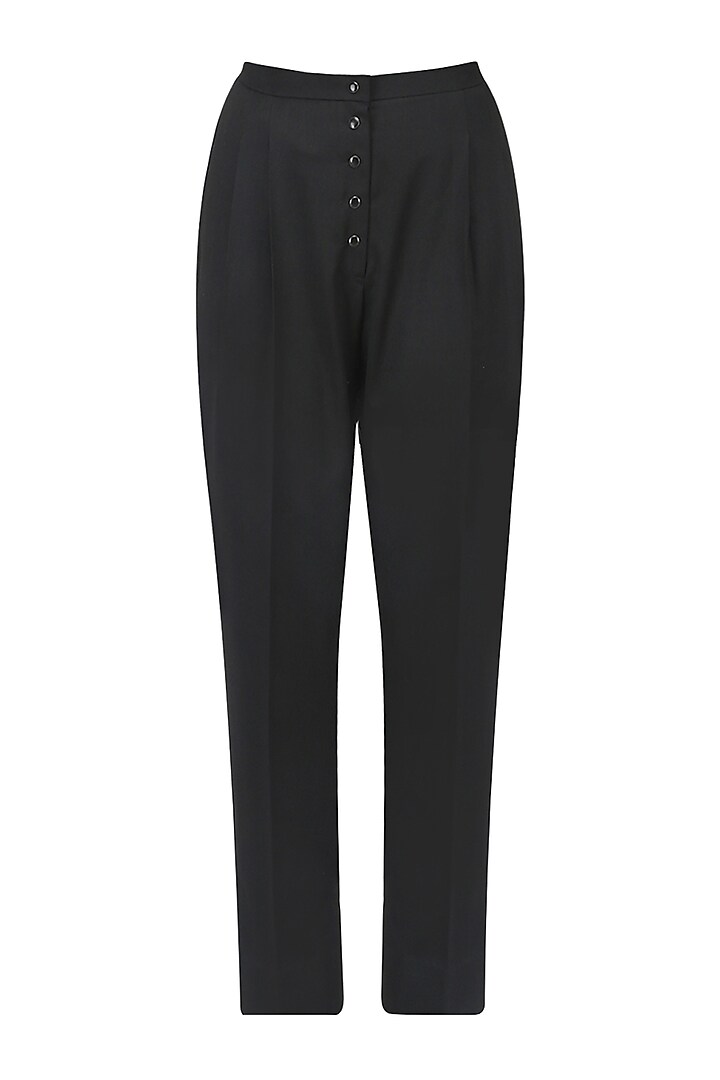 Black Button Down Trousers by Echo