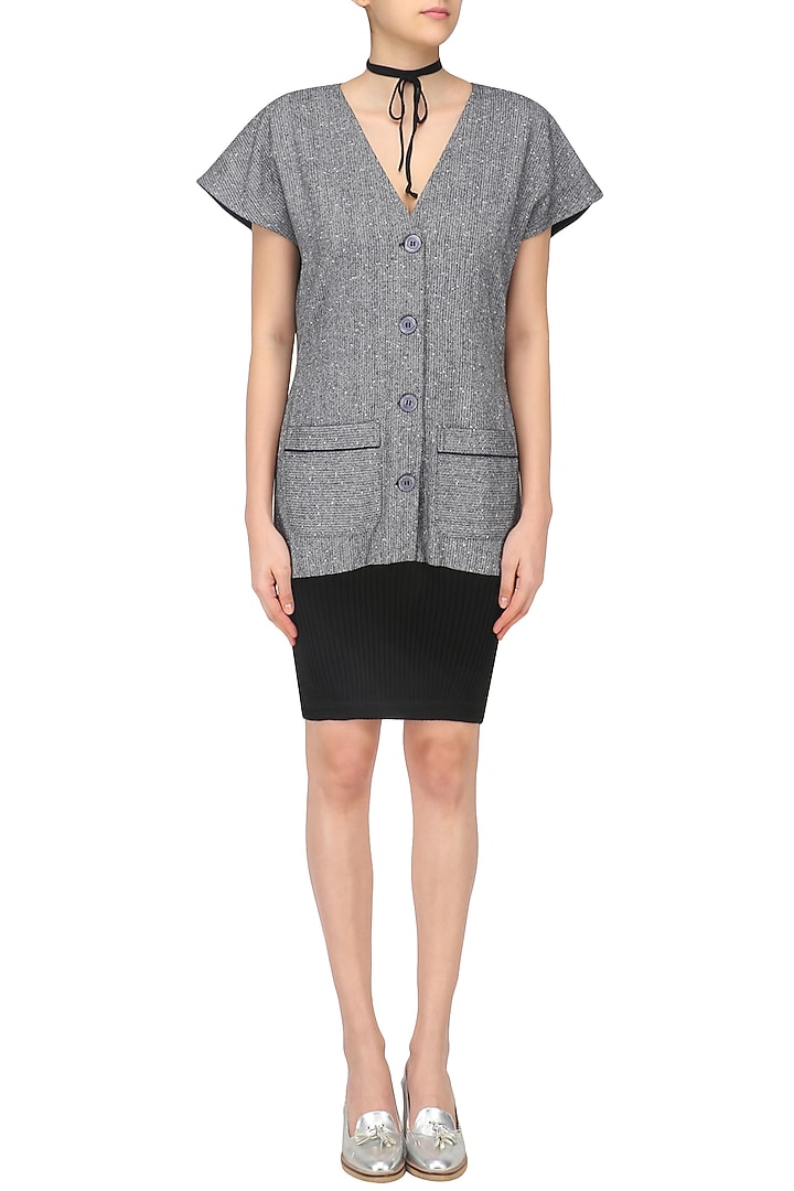 Grey and black Winter dress available only at Pernia's Pop Up Shop.