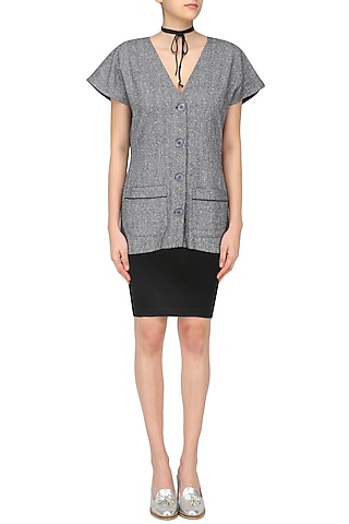 Grey and Black Winter Dress by Echo Studio