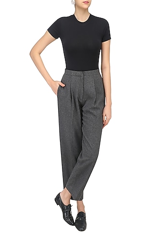 Grey Tapered Trousers by Echo Studio