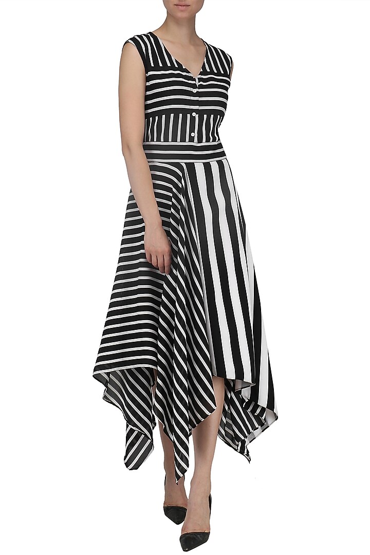 Black and white striped hankerchief dress available only at Pernia's Pop Up Shop.