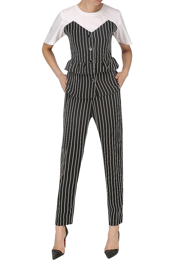 Black and white striped peplum top available only at Pernia's Pop Up Shop.