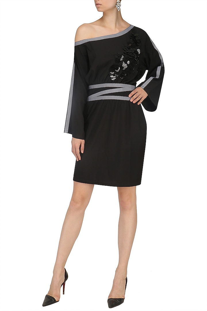 Black one shoulder dress available only at Pernia's Pop Up Shop.