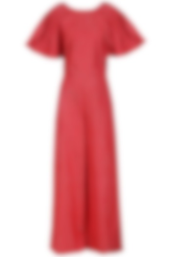 Red Drape Sleeves Jumpsuit by Echo