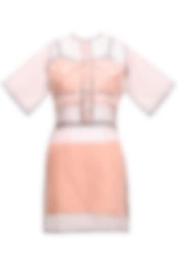 Pink Sheer Front Open Dress by Echo