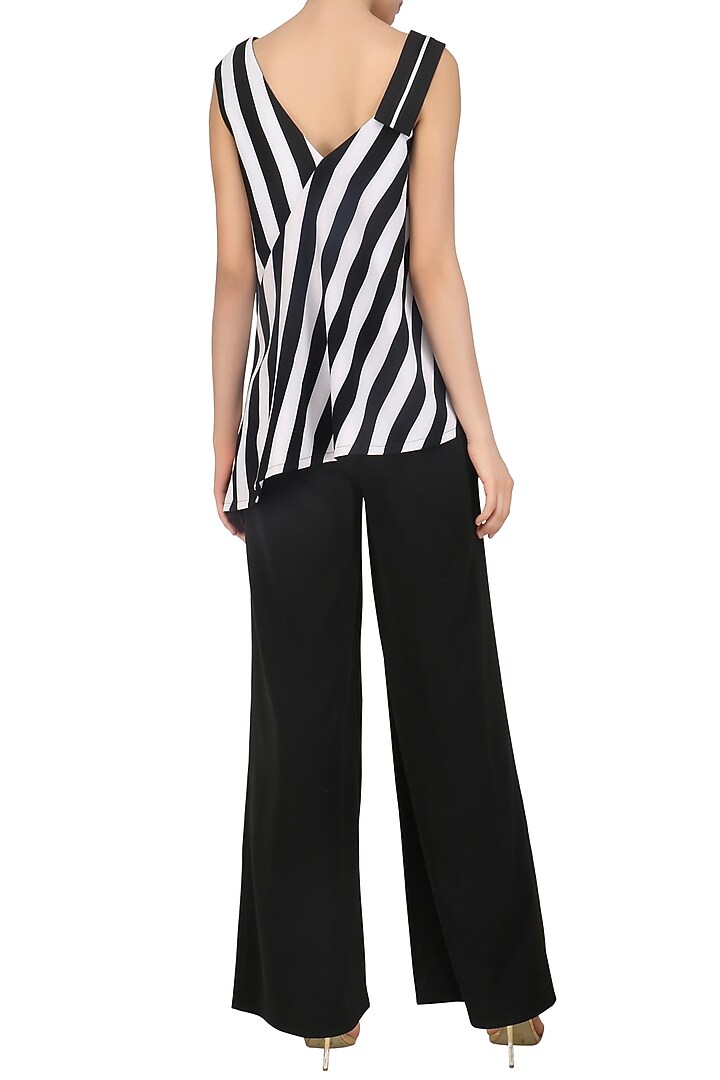 Black and white striped asymmetrical top available only at Pernia's Pop Up Shop.