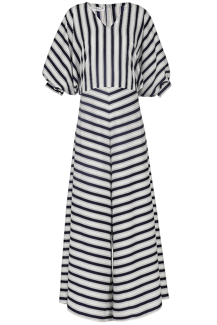 Blue and White Striped Jumpsuit by Echo