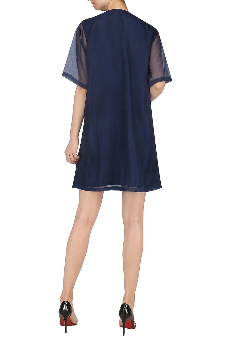 Navy blue sequins embroidered dress available only at Pernia's Pop Up Shop.