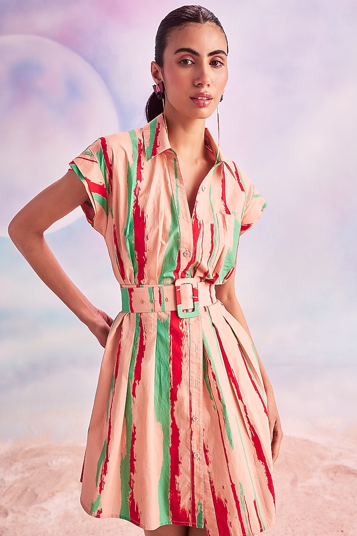 Pink Cotton Mini Summer Dress by HOUSE OF EDA at Pernia's Pop Up Shop