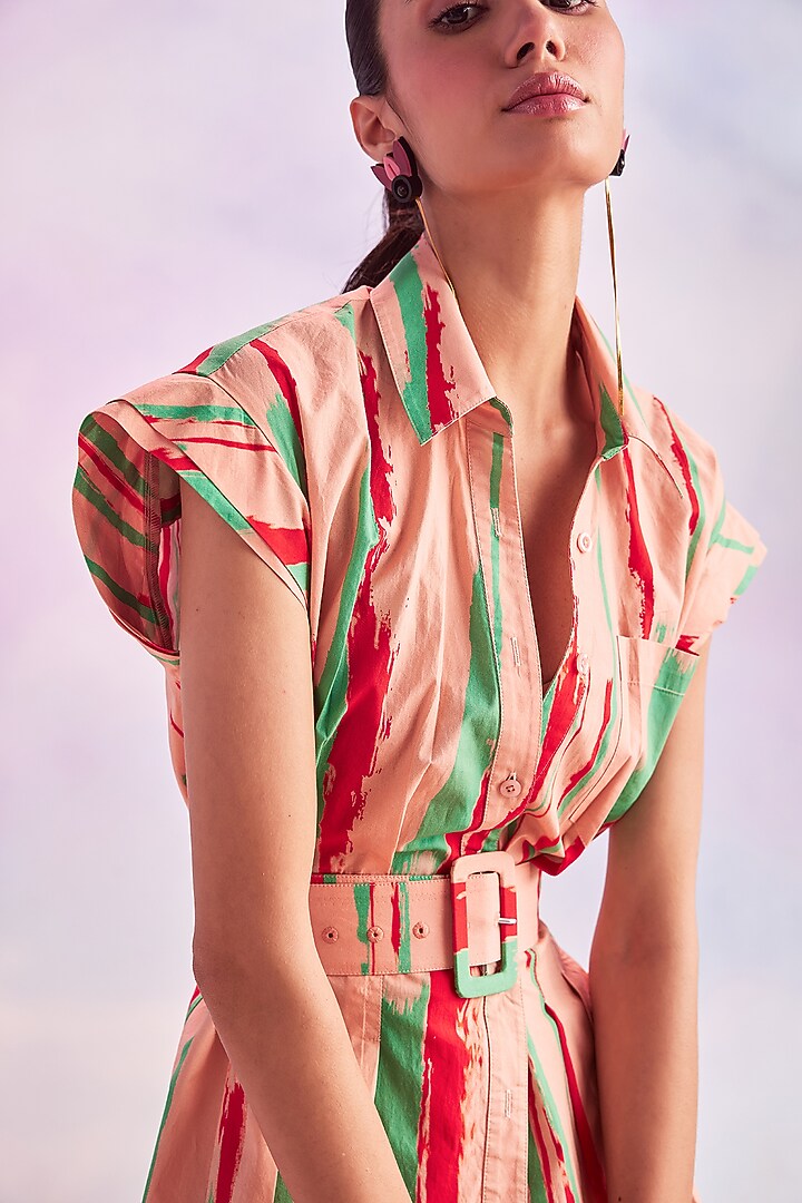 Pink Cotton Mini Summer Dress by HOUSE OF EDA at Pernia's Pop Up Shop