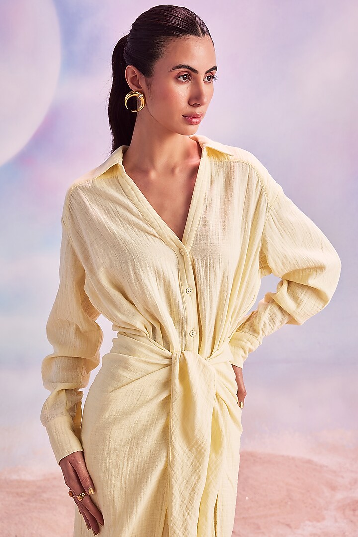 Lemon Sorbet Cotton Midi Summer Dress by HOUSE OF EDA at Pernia's Pop Up Shop