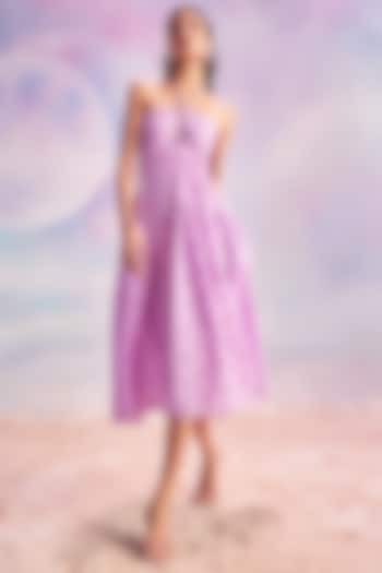 Phalaenopsis Purple Sushi Voile Maxi Summer Dress by HOUSE OF EDA at Pernia's Pop Up Shop