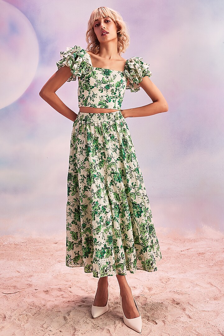 Arizona Green Cotton Co-Ord Set  by HOUSE OF EDA at Pernia's Pop Up Shop