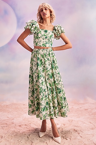 Arizona Green Cotton Co-Ord Set  by HOUSE OF EDA