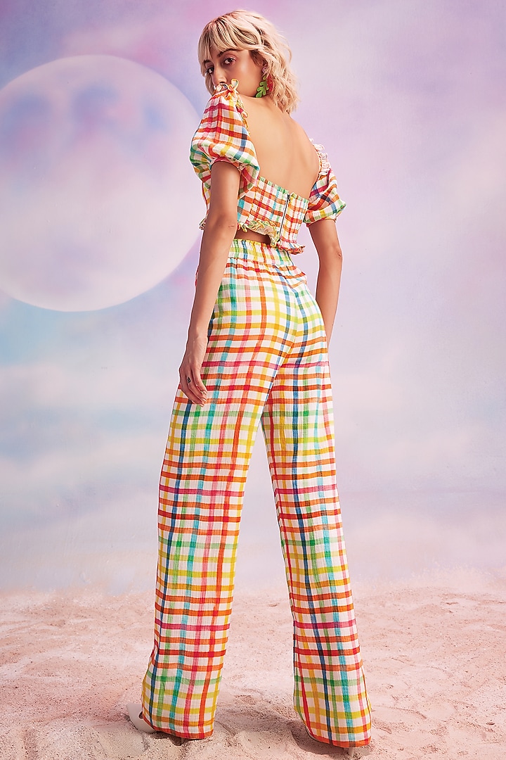 Multi-Colored Cotton Checks Printed Co-Ord Set by HOUSE OF EDA at Pernia's Pop Up Shop