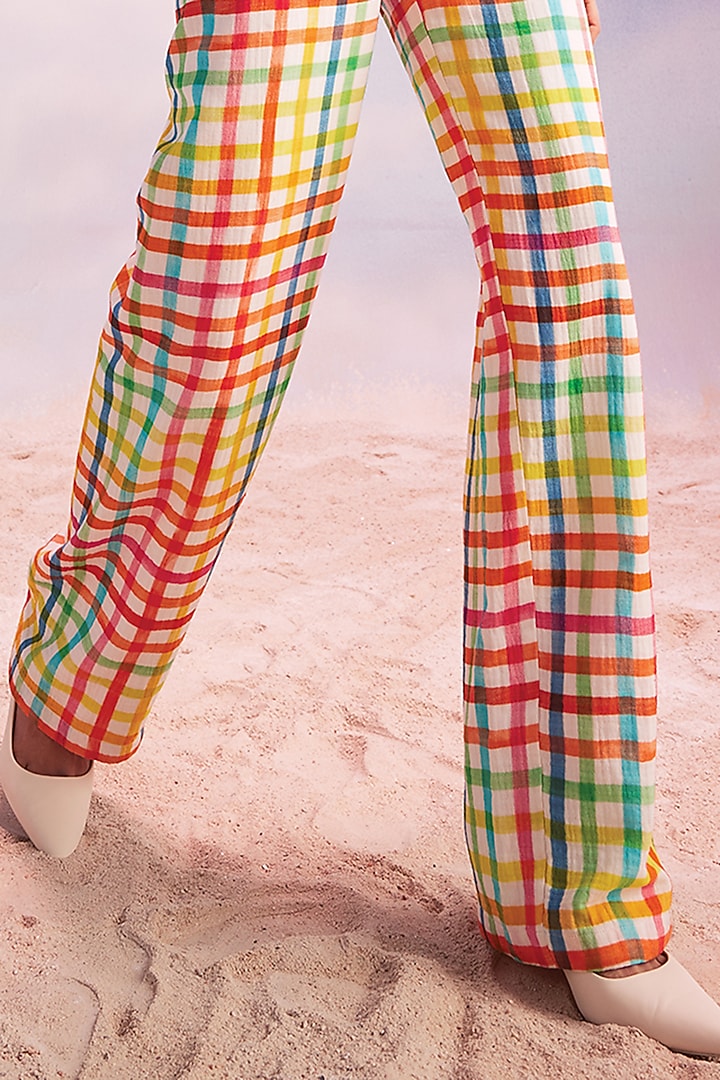 Multi-Colored Cotton Checks Printed Co-Ord Set by HOUSE OF EDA at Pernia's Pop Up Shop