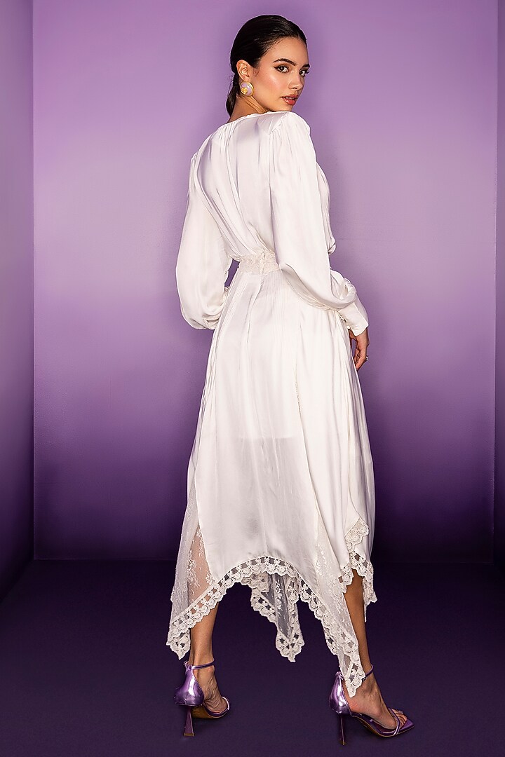 White Silk Skirt Set by HOUSE OF EDA at Pernia's Pop Up Shop