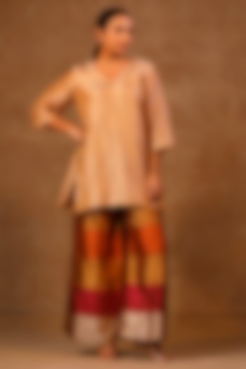 Multi-Colored Metallic Silk Tissue Pant Set by EEDA at Pernia's Pop Up Shop