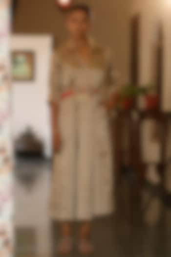 Silver Tissue Embellished A-Line Vacation Dress by EEDA at Pernia's Pop Up Shop