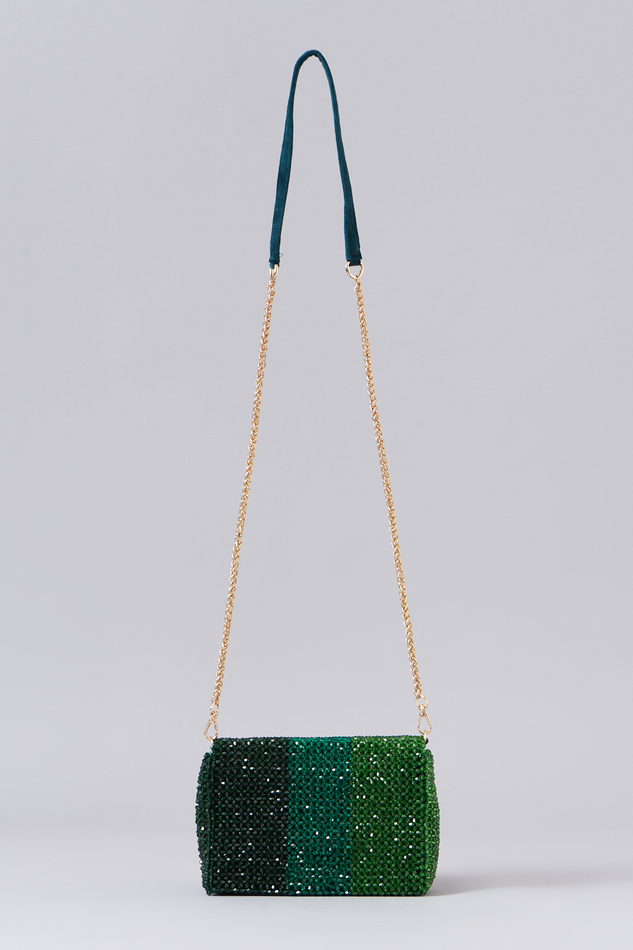 Green Suede Velvet Embroidered Clutch Design by EENA at Pernia s